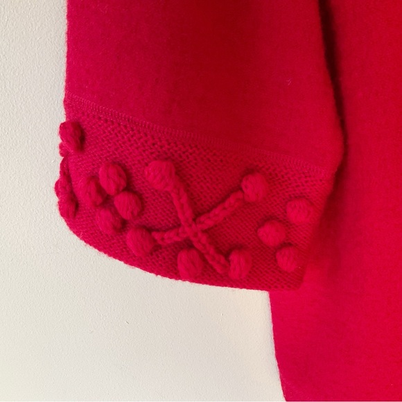 For Cynthia Boiled Wool Sweater Jacket Red Size PL - Picture 5 of 10